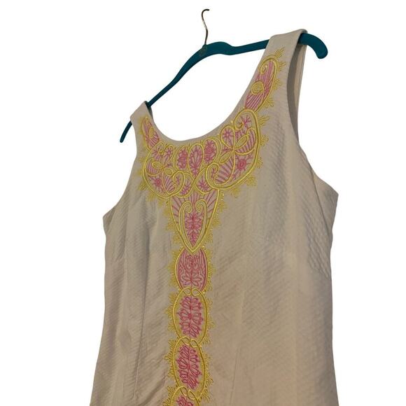 Lilly Pulitzer White Pink Yellow Delia Mini Shift Dress Sleeveless Sz 10 N - Picture 3 of 7